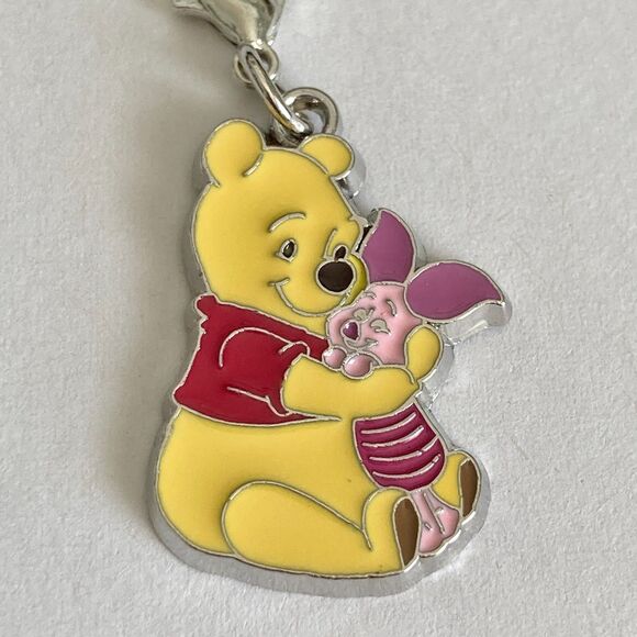 Vtg Disney Piglet Winnie the Pooh Clip On Charm Zipper Pull Purse Bag Signed - Picture 4 of 8